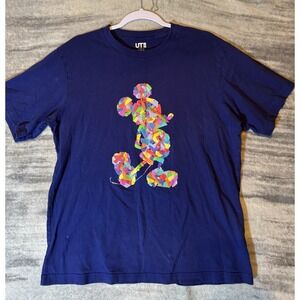 Disney x Uniqlo Mickey Mouse Multicolor Center Logo Graphic Tshirt size Large